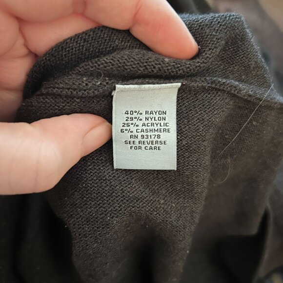 NWT Joan Vass New York Chalkboard Heather Gray Cashmere Blend Sweater XL - Picture 9 of 10